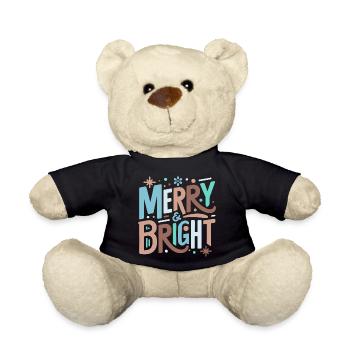 Merry & Bright Festive Typography - Teddy - Schwarz - Vorne