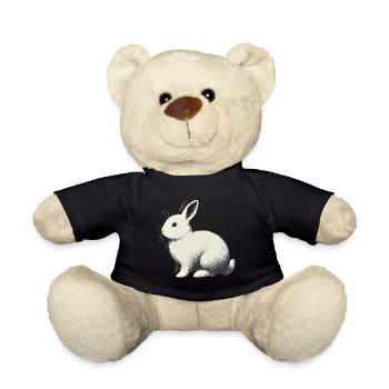 Minimalist White Rabbit SilhouetteMinimalist Whit - Teddy Bear - black - Front