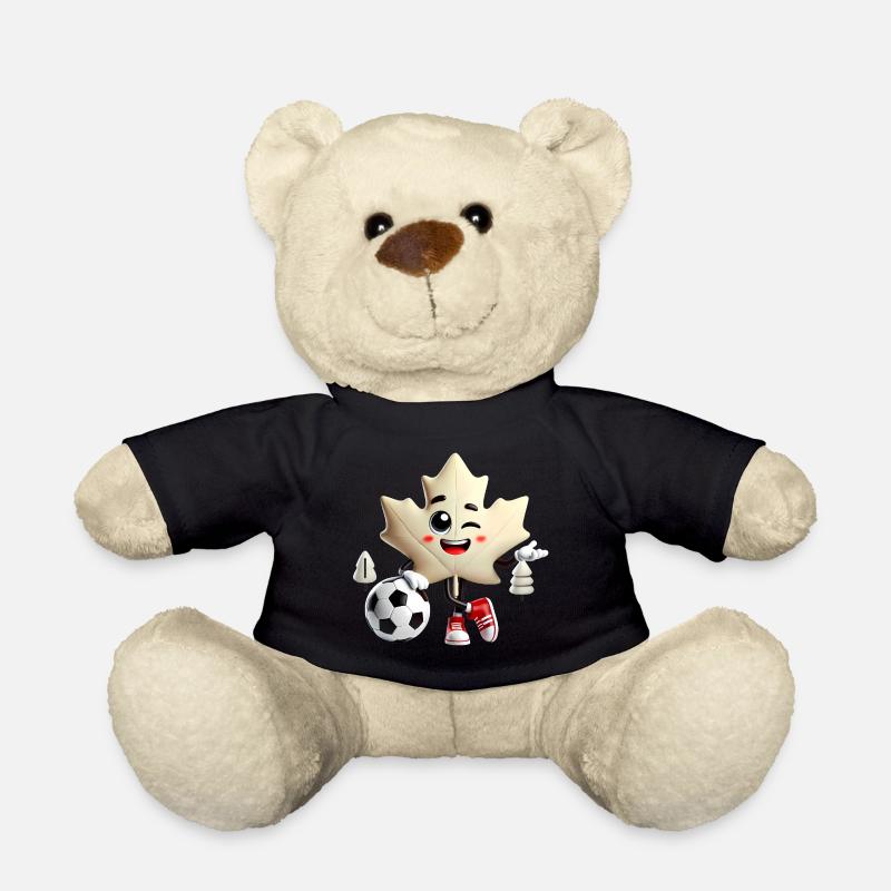 Mascotte de soccer de la feuille d’érable du Canada - Nounours - noir