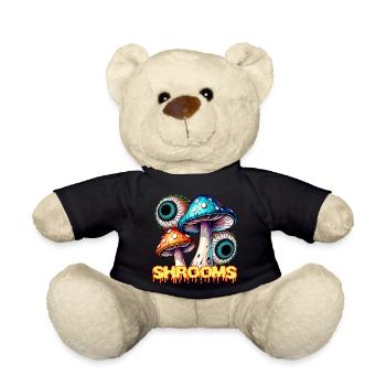 Psychedelische Pilze Auge Illusion Kunst - Teddy - Schwarz - Vorne