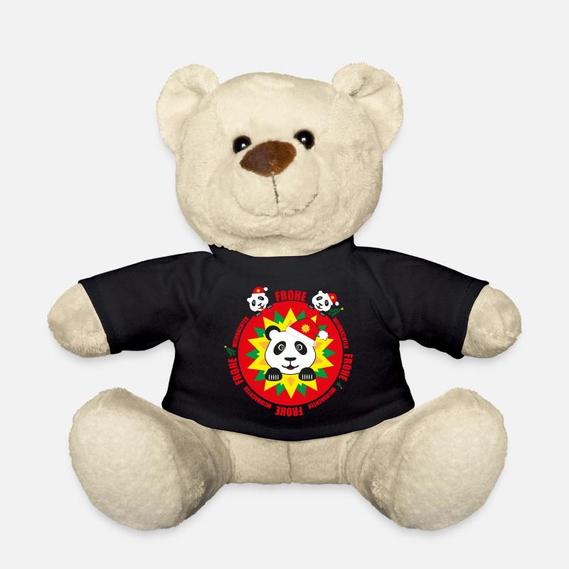 Panda mit Weihnachtsmütze und Stern. - Teddy - Schwarz