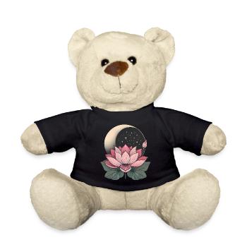 Élégante fleur de lotus avec motif de lune - Nounours - noir - Devant