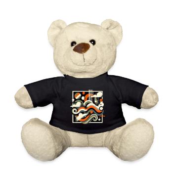 Bold Abstract Art in Vibrant Colors - Teddy Bear - black - Front
