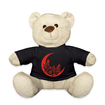 Red Flowering Moon - Teddy Bear - black - Front
