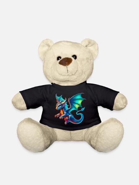 Drache - Teddy - Schwarz