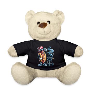 Smokin Hot BBQ Retro Hot Dog Design - Teddy - Schwarz - Vorne