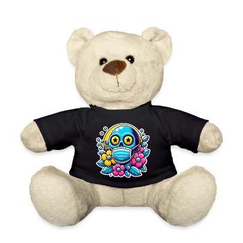 Dead Inside Skull with Rainbow Flowers - Teddy Bear - black - Front