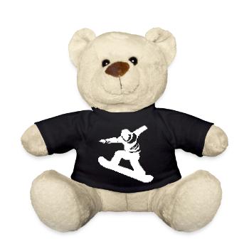 Snowboarder Pixel Graphic - Teddy Bear - black - Front