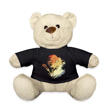Retro Lacrosse Player - Teddy Bear - black - Front