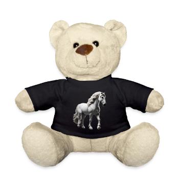 Cheval Gris Blanc - Nounours - noir - Devant