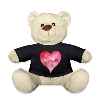 Herz Symbol Wasserfarben - Teddy - Schwarz - Vorne