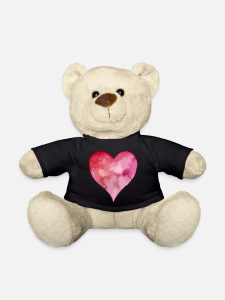 Herz Symbol Wasserfarben - Teddy - Schwarz