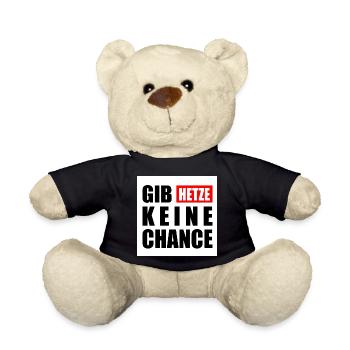 gib hetze keine chance - Teddy - Schwarz - Vorne