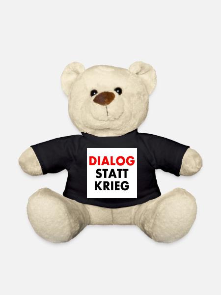 dialog statt krieg - Teddy - Schwarz