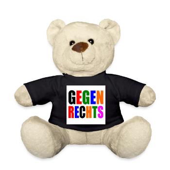 Gegen rechts - Teddy - Schwarz - Vorne