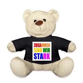 zusammen sind wir stark - Teddy - Schwarz - Vorne
