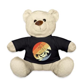 Snowboarder Retro Style - Teddy Bear - black - Front