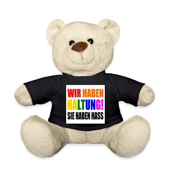 wir haben haltung sie haben hass - Teddy - Schwarz - Vorne