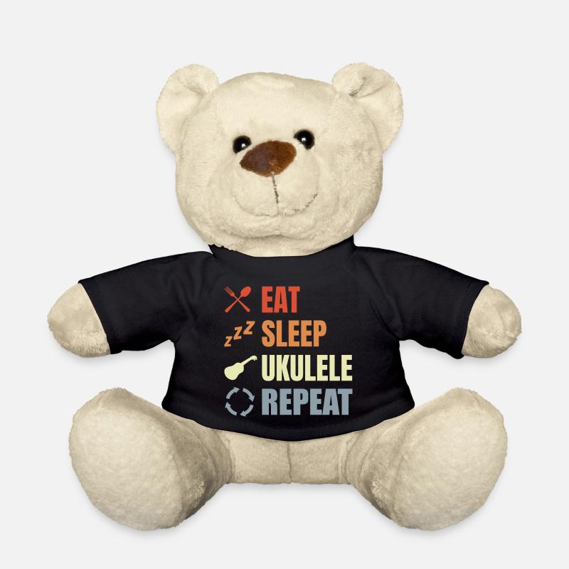 Eat Sleep Ukulele Repeat - Teddy - Schwarz