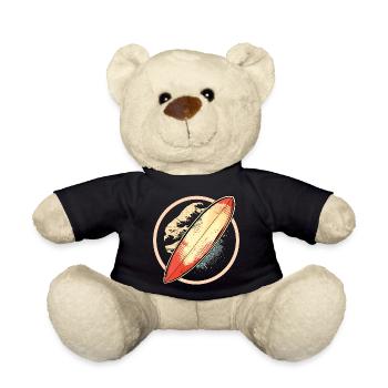 Surfbrett Grafik - Teddy - Schwarz - Vorne