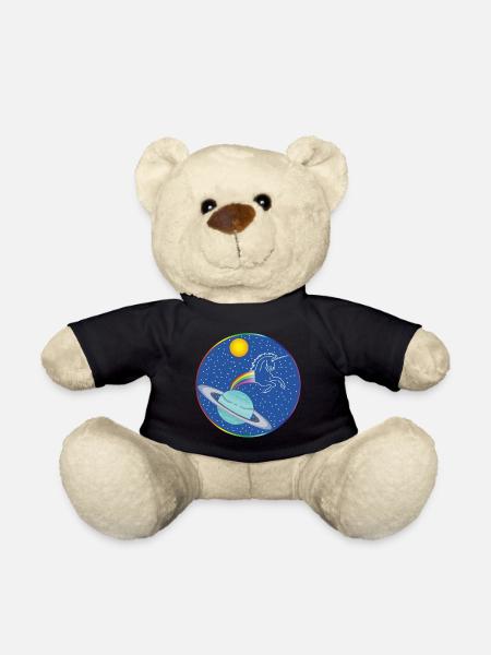 Regenbogen-Einhorn - Teddy - Schwarz