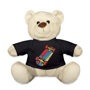 Skateboard Graphic Vintage Look - Teddy Bear - black - Front