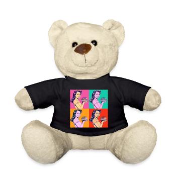 Baking Cake Baking Queen Baking Fairy Baker Pop Art - Teddy Bear - black - Front