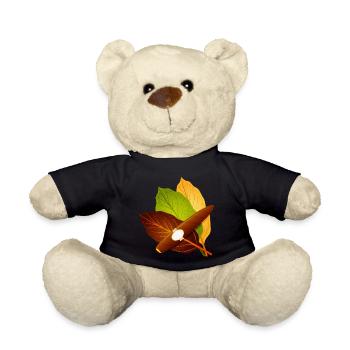 Zigarre mit Tabakblättern-stilvolles Vintage Motiv - Teddy - Schwarz - Vorne