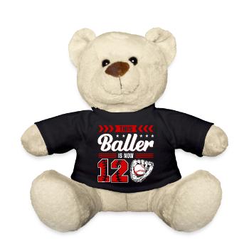 Jungen 12. Geburtstag - Baselball - Teddy - Schwarz - Vorne