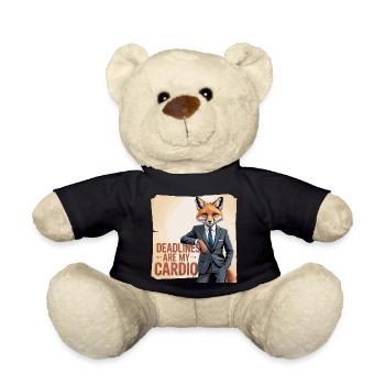 Deadlines sind mein Cardio-Büro-Fuchs - Teddy - Schwarz - Vorne