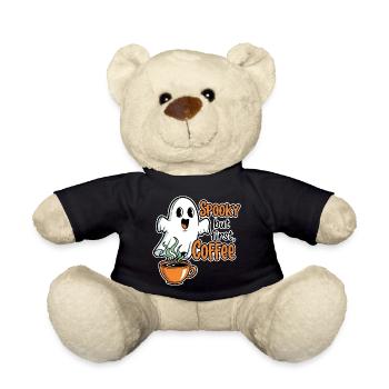 Spooky Ghost mit Kaffee Humor - Teddy - Schwarz - Vorne