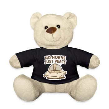 Peaceful Sack with No Horns Message - Teddy Bear - black - Front