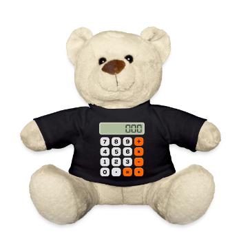 Calculatrice minimaliste avec motif numérique - Nounours - noir - Devant