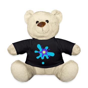 Abstract Color Strike Pattern - Teddy Bear - black - Front
