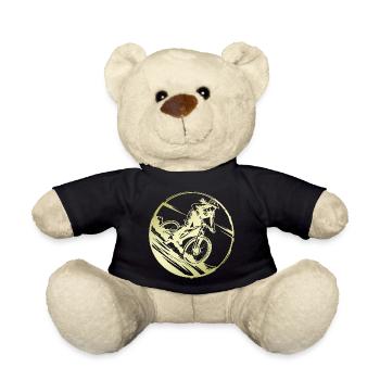 Mountain Bike Bicycle Silhouette - Teddy Bear - black - Front
