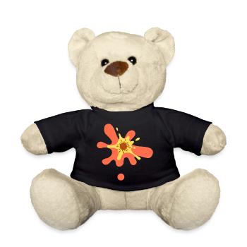 Farbklecks-Splatter Orange-Gelb - Teddy - Schwarz - Vorne
