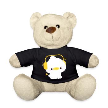 Duck with Headphones - Teddy Bear - black - Front