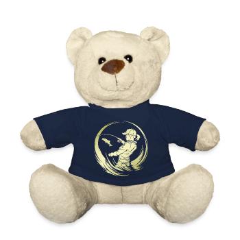 Fishing Silhouette Fisherman - Teddy Bear - french navy - Front