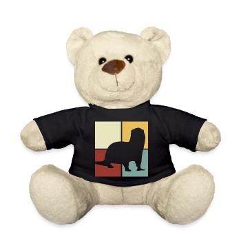Seeotter Cartoon Tierliebhaber Vintage - Teddy - Schwarz - Vorne