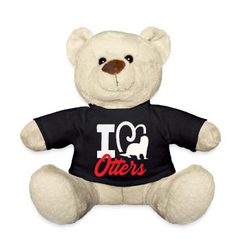 I Heart Otters Seeotter Cartoon - Teddy - Schwarz - Vorne