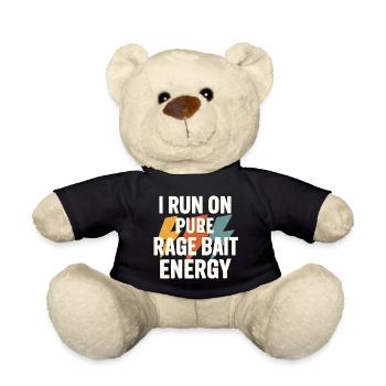 I Run on Pure Rage Energy, Funny Saying  - Teddy Bear - black - Front