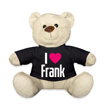 I Love Frank Pink Heart I Love Frank - Teddy Bear - black - Front