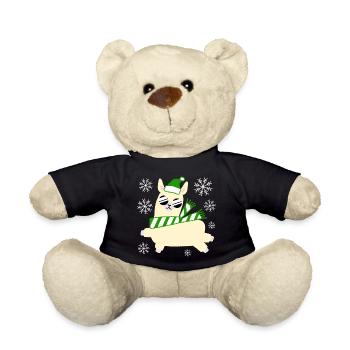 Llama – Weihnachten - Teddy - Schwarz - Vorne