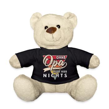 Ohne Opa läuft hier nichts bester Opa  - Teddy - Schwarz - Vorne