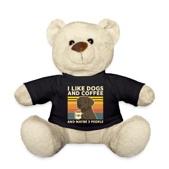 I Like Dogs & Coffee Humor Dog Funny Animal - Teddy Bear - black - Front