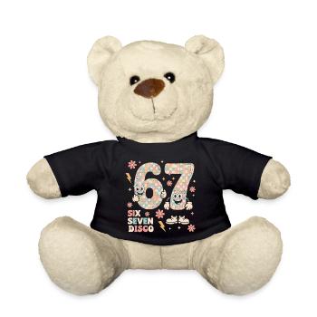 Lustige Disco Ball Retro Party Geschenk Six Seven - Teddy - Schwarz - Vorne