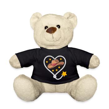 Heart Hat Star Western - Teddy Bear - black - Front