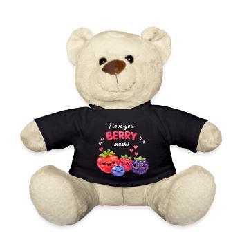 Je t’aime beaucoup de baies de kawaï couple amoureux - Nounours - noir - Devant