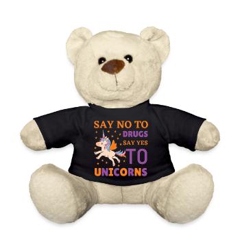 No drugs yes to unicorns - Nounours - noir - Devant