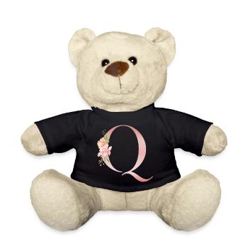 Pastel Q Floral Monogramm - Teddy - Schwarz - Vorne